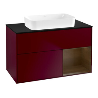 V&B Waschtischunterschrank Wandbeleuchtung Finion 100x60,3 cm, Reg re wal ven, Peony Matt