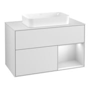 V&B Waschtischunterschrank Wandbeleuchtung Finion 100x60,3 cm, Reg re wh. m Lac, wh. m Lac