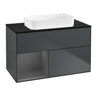 V&B Waschtischunterschrank Wandbeleuchtung Finion 100x60,3 cm, Rg l A m, md bl. m Lac
