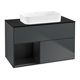 V&B Waschtischunterschrank Wandbeleuchtung Finion 100x60,3 cm, Rg l b m Lac, md bl. m Lac