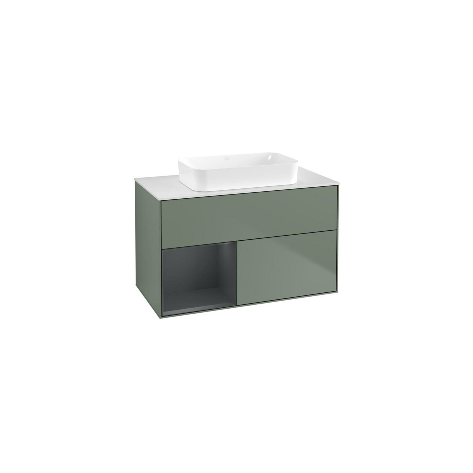V&B Waschtischunterschrank Wandbeleuchtung Finion 100x60,3 cm, Rg l md b m Lac, Oli. m Lac ; Villeroy & Boch