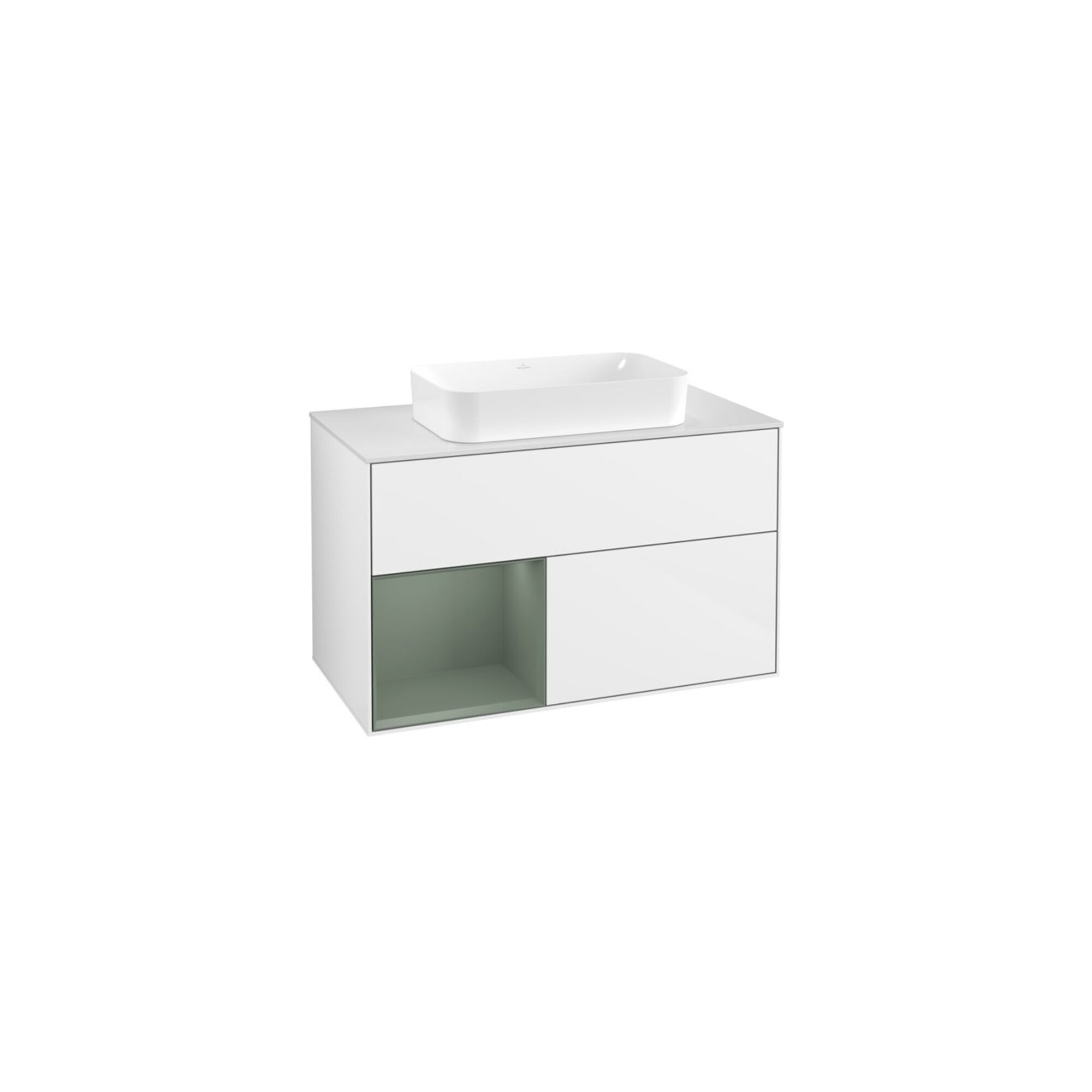 V&B Waschtischunterschrank Wandbeleuchtung Finion 100x60,3 cm, Rg l Ol m Lac, glo wh. Lac ; Villeroy & Boch