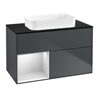 V&B Waschtischunterschrank Wandbeleuchtung Finion 100x60,3 cm, Rg l w m Lac, md bl. m Lac