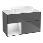 V&B Waschtischunterschrank Wandbeleuchtung Finion 100x60,3 cm, Rg li wh. m Lac, Anthrac. m