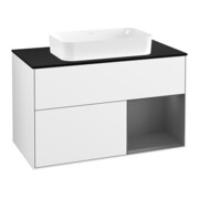V&B Waschtischunterschrank Wandbeleuchtung Finion 100x60,3 cm, Rg r A m, glo wh. Lac