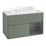 V&B Waschtischunterschrank Wandbeleuchtung Finion 100x60,3 cm, Rg r Anthrac. m, Oli. m Lac