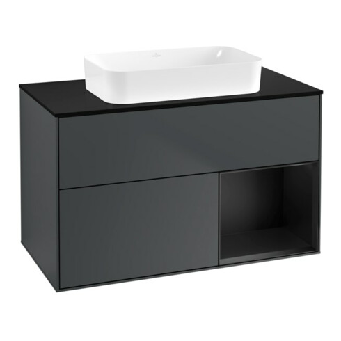 V&B Waschtischunterschrank Wandbeleuchtung Finion 100x60,3 cm, Rg r b m Lac, md bl. m Lac