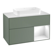 V&B Waschtischunterschrank Wandbeleuchtung Finion 100x60,3 cm, Rg r g wh. Lac, Oli. m Lac