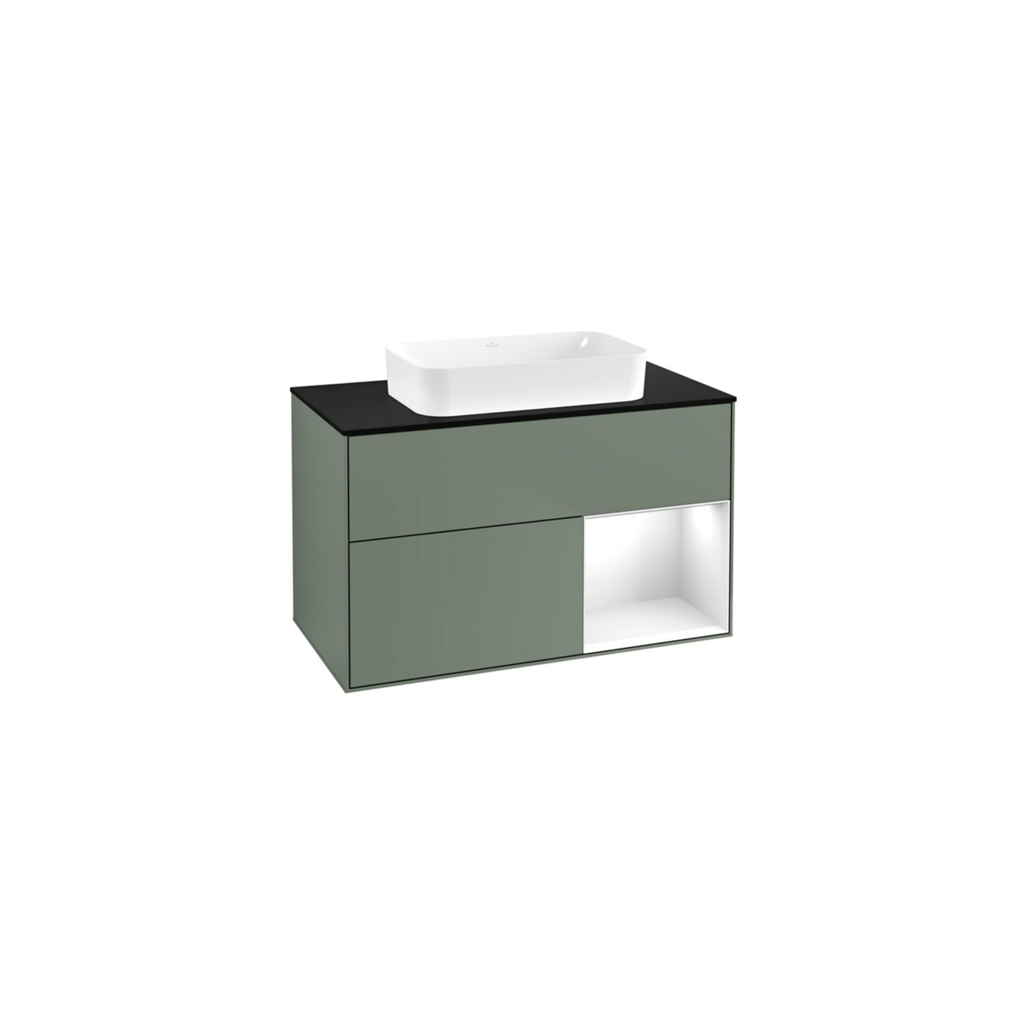 V&B Waschtischunterschrank Wandbeleuchtung Finion 100x60,3 cm, Rg r g wh. Lac, Oli. m Lac ; Villeroy & Boch