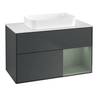 V&B Waschtischunterschrank Wandbeleuchtung Finion 100x60,3 cm, Rg r Ol m Lac, md bl. m Lac