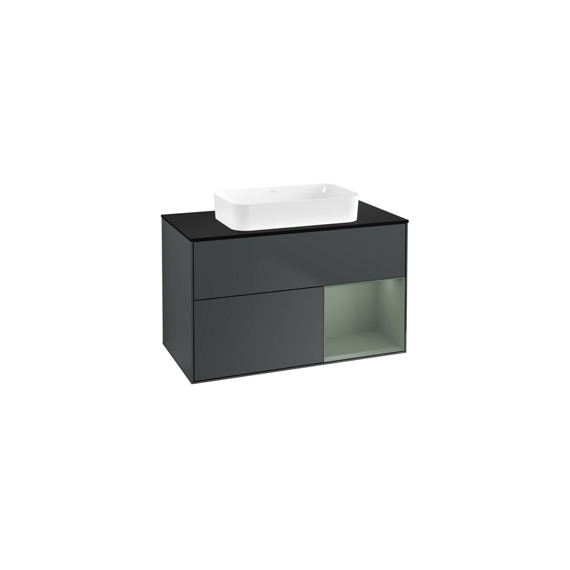 V&B Waschtischunterschrank Wandbeleuchtung Finion 100x60,3 cm, Rg r Ol m Lac, md bl. m Lac ; Villeroy & Boch