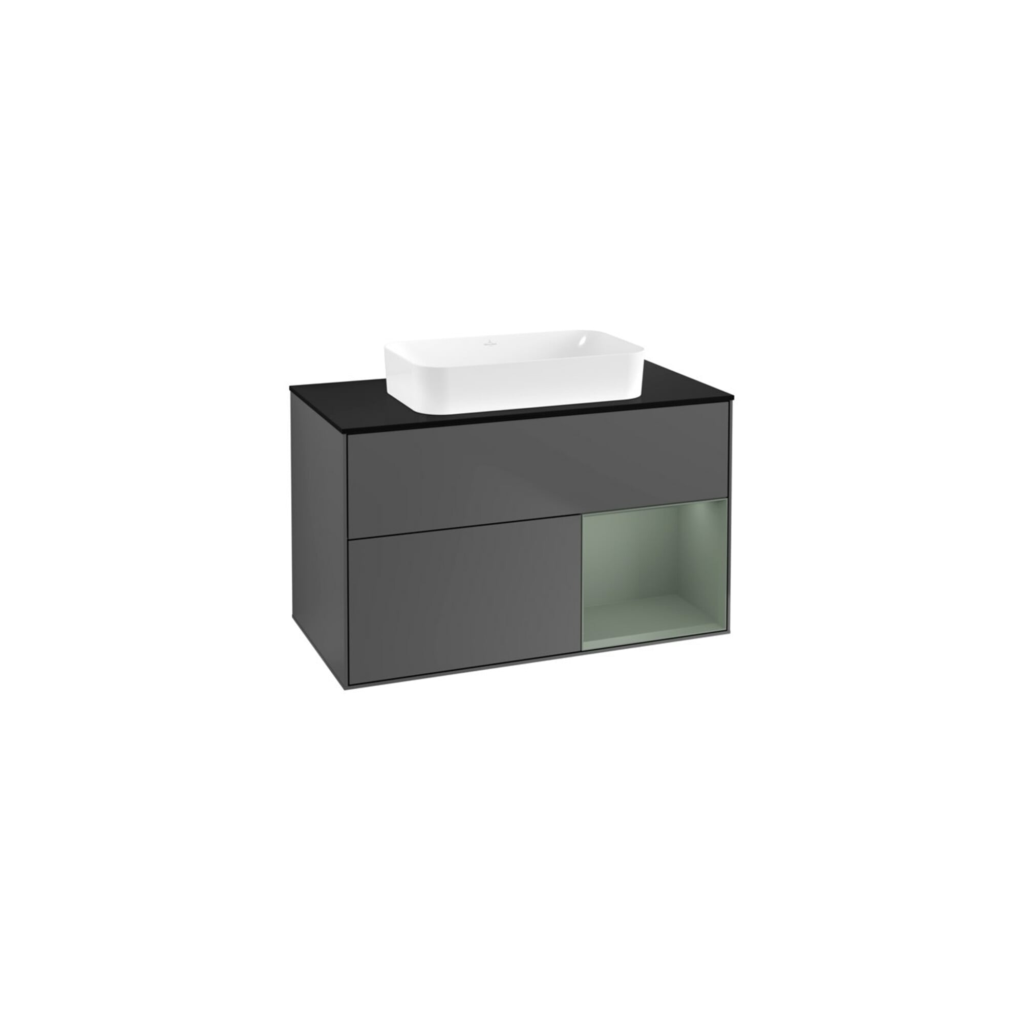 V&B Waschtischunterschrank Wandbeleuchtung Finion 100x60,3 cm, Rg r Oli. m Lac, Anthrac. m ; Villeroy & Boch
