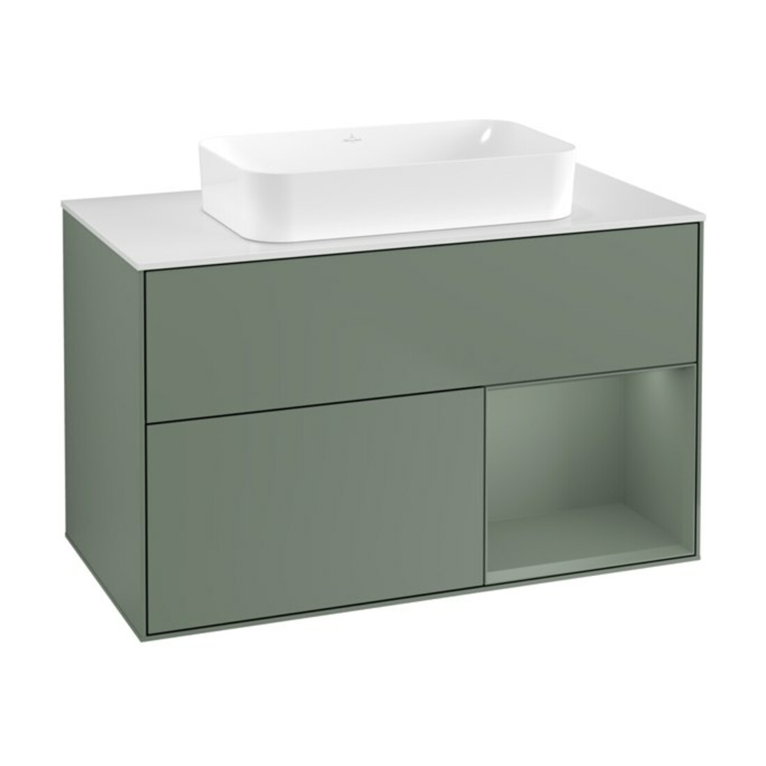 V&B Waschtischunterschrank Wandbeleuchtung Finion 100x60,3 cm, Rg r Oli. m Lac, Oli. m Lac