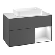 V&B Waschtischunterschrank Wandbeleuchtung Finion 100x60,3 cm, Rg r wh. m Lac, si Gr m Lac
