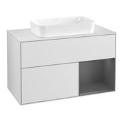 V&B Waschtischunterschrank Wandbeleuchtung Finion 100x60,3 cm, Rg re Anthrac. m, wh. m Lac