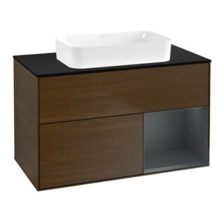 V&B Waschtischunterschrank Wandbeleuchtung Finion 100x60,3 cm, Rg re md bl. m Lac, wal ven