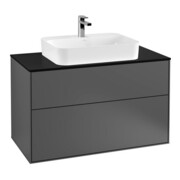 V&B Waschtischunterschrank Wandbeleuchtung Finion 100x60,3cm, Abd.-Pl. bla m, Anthrac. m