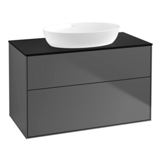 V&B Waschtischunterschrank Wandbeleuchtung Finion 100x60,3cm, Abd.-Pl. bla m, Anthrac. m