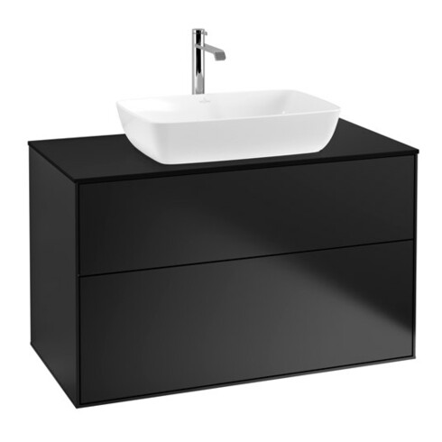 V&B Waschtischunterschrank Wandbeleuchtung Finion 100x60,3cm, Abd.-Pl. bla m, bla m Lac