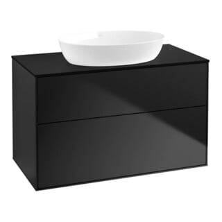 V&B Waschtischunterschrank Wandbeleuchtung Finion 100x60,3cm, Abd.-Pl. bla m, bla m Lac