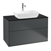 V&B Waschtischunterschrank Wandbeleuchtung Finion 100x60,3cm, Abd.-Pl. bla m, md bl. m Lac