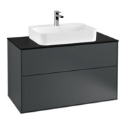 V&B Waschtischunterschrank Wandbeleuchtung Finion 100x60,3cm, Abd.-Pl. bla m, md bl. m Lac
