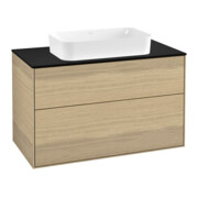 V&B Waschtischunterschrank Wandbeleuchtung Finion 100x60,3cm, Abd.-Pl. bla m, Oak Veneer