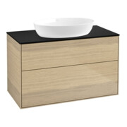 V&B Waschtischunterschrank Wandbeleuchtung Finion 100x60,3cm, Abd.-Pl. bla m, Oak Veneer