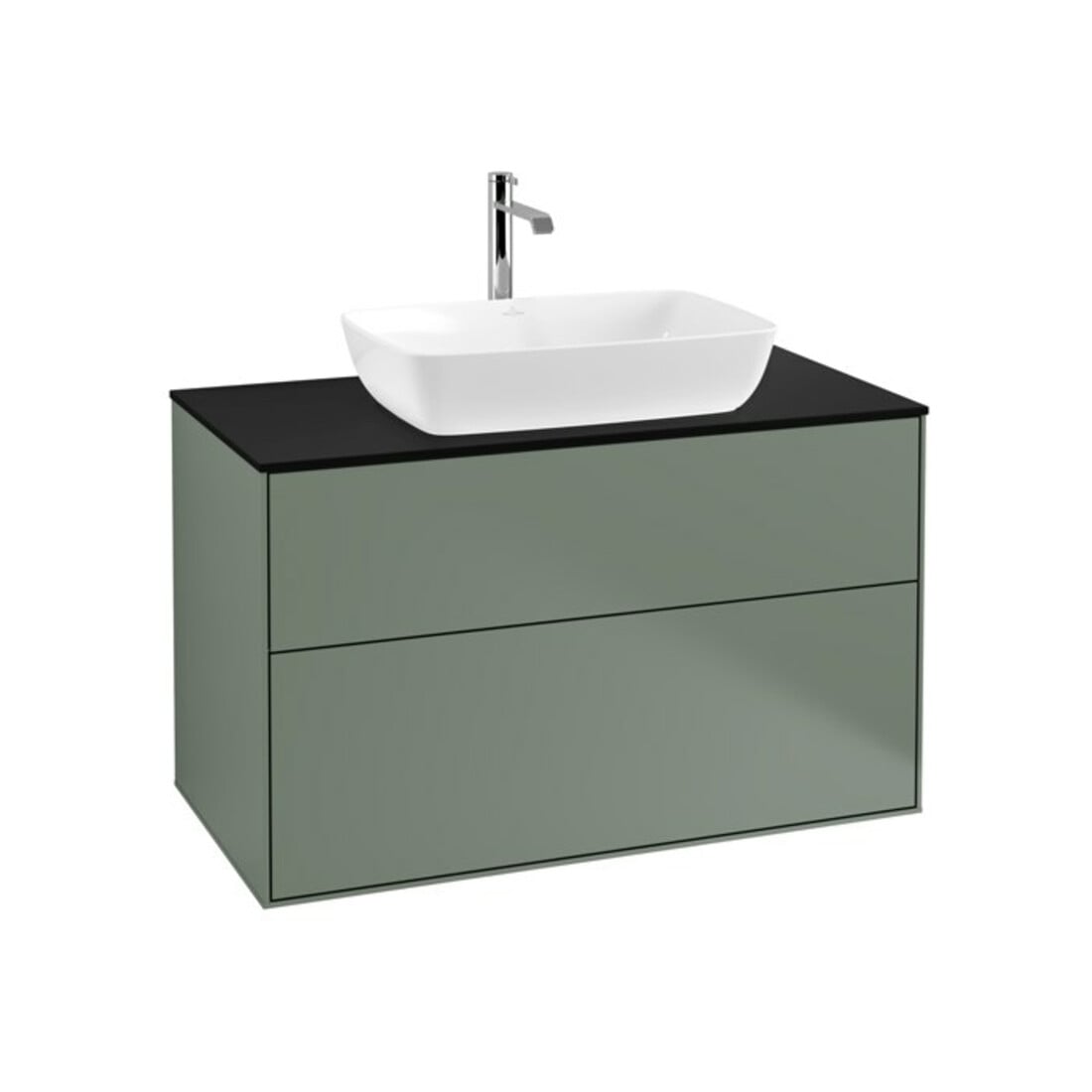 V&B Waschtischunterschrank Wandbeleuchtung Finion 100x60,3cm, Abd.-Pl. bla m, Oli. m Lac