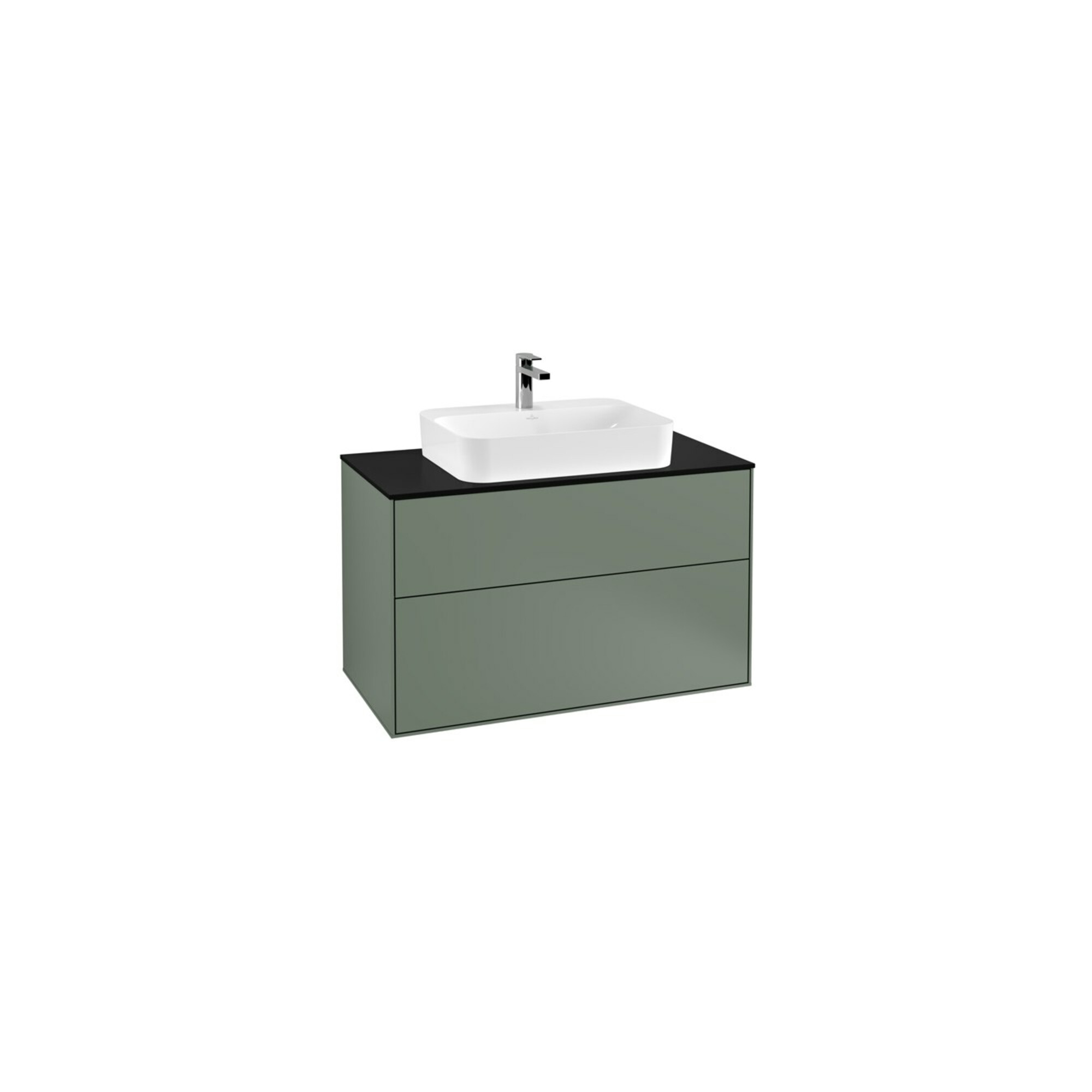 V&B Waschtischunterschrank Wandbeleuchtung Finion 100x60,3cm, Abd.-Pl. bla m, Oli. m Lac ; Villeroy & Boch