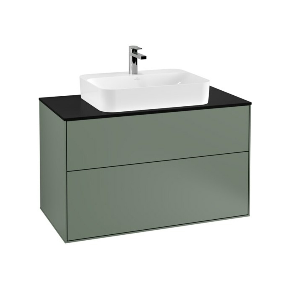 V&B Waschtischunterschrank Wandbeleuchtung Finion 100x60,3cm, Abd.-Pl. bla m, Oli. m Lac
