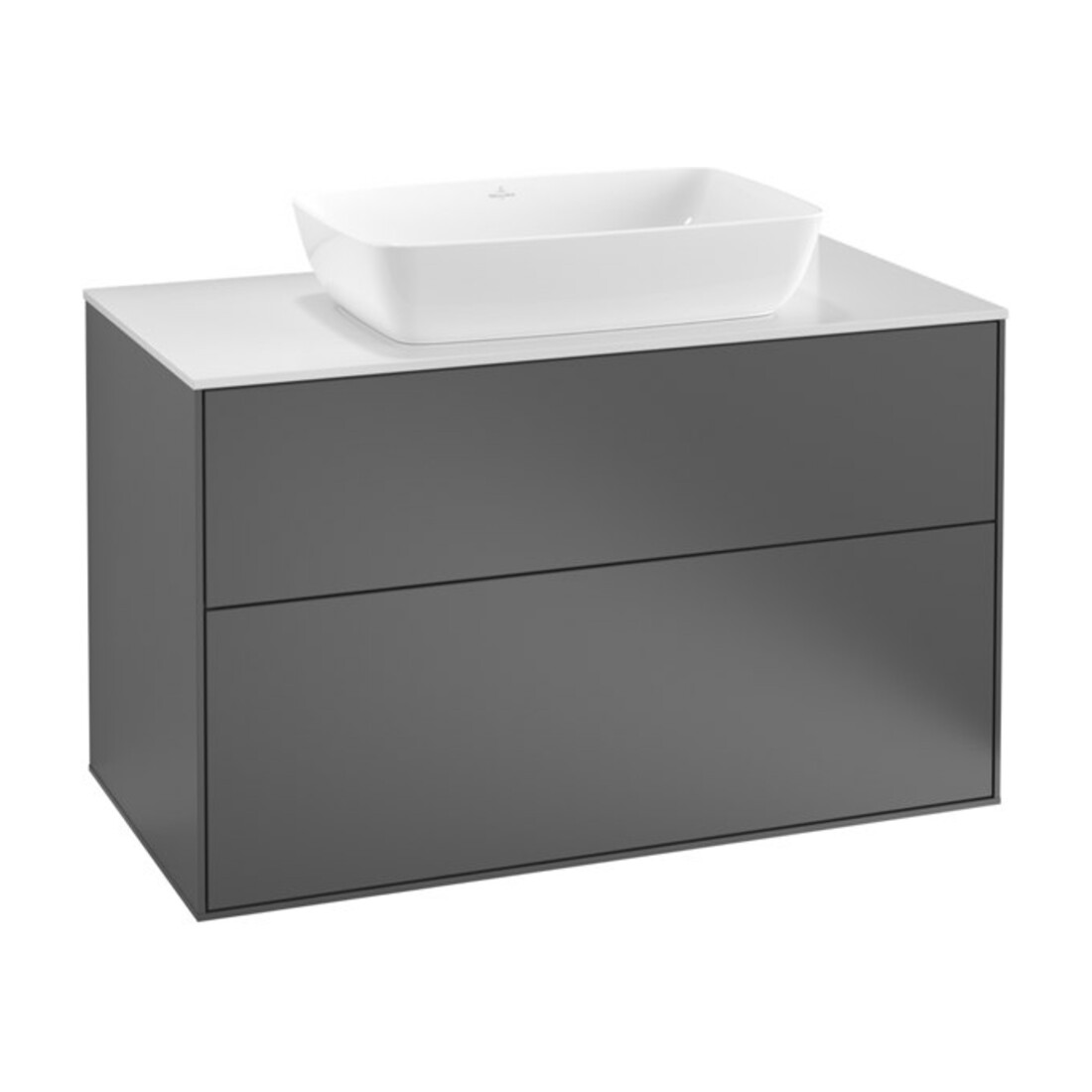 V&B Waschtischunterschrank Wandbeleuchtung Finion 100x60,3cm, Abd.-Pl. bla m, si Gr m Lac