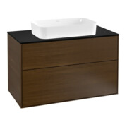 V&B Waschtischunterschrank Wandbeleuchtung Finion 100x60,3cm, Abd.-Pl. bla m, wal veneer