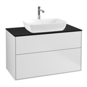 V&B Waschtischunterschrank Wandbeleuchtung Finion 100x60,3cm, Abd.-Pl. bla m, wh. m Lac