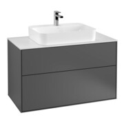 V&B Waschtischunterschrank Wandbeleuchtung Finion 100x60,3cm, Abd.-Pl. wh. m, Anthrac. m
