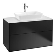 V&B Waschtischunterschrank Wandbeleuchtung Finion 100x60,3cm, Abd.-Pl. wh. m, bla m Lac