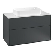 V&B Waschtischunterschrank Wandbeleuchtung Finion 100x60,3cm, Abd.-Pl. wh. m, md bl. m Lac