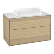 V&B Waschtischunterschrank Wandbeleuchtung Finion 100x60,3cm, Abd.-Pl. wh. m, Oak Veneer