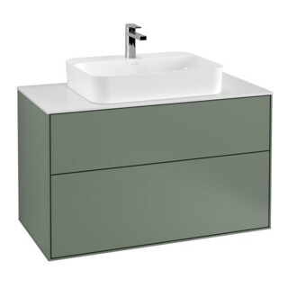 V&B Waschtischunterschrank Wandbeleuchtung Finion 100x60,3cm, Abd.-Pl. wh. m, Oli. m Lac