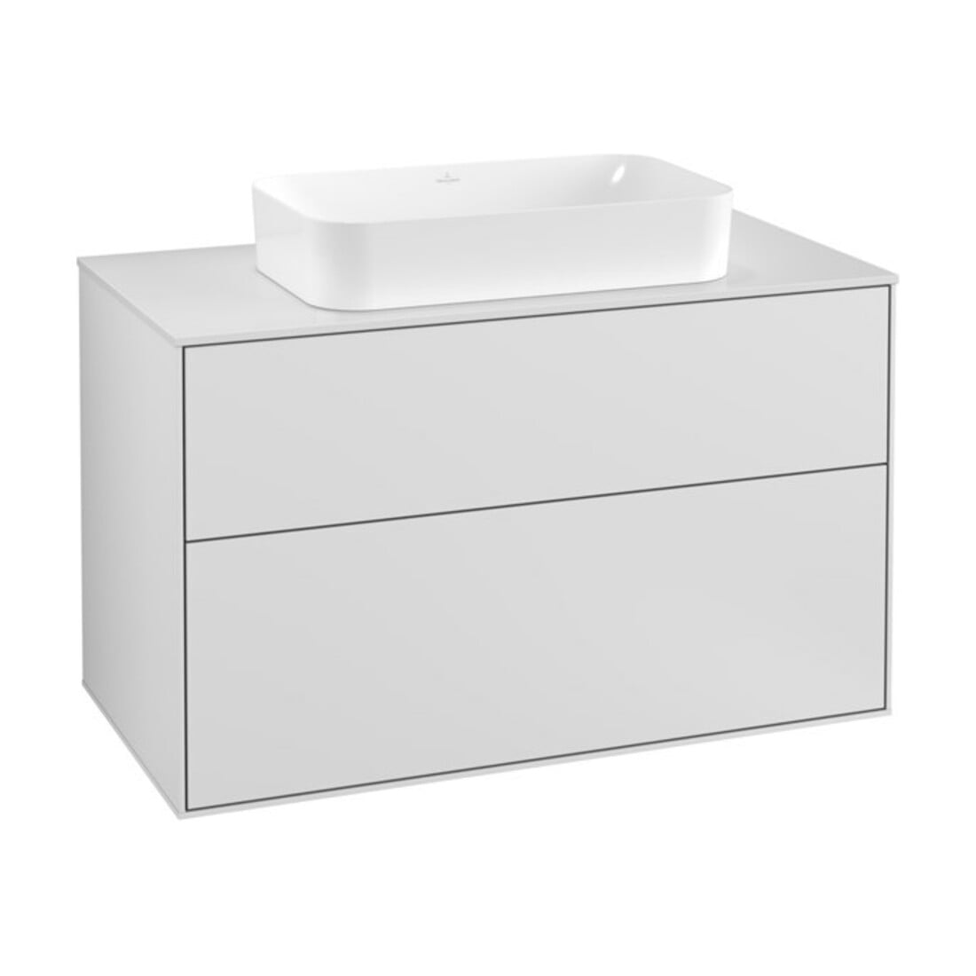 V&B Waschtischunterschrank Wandbeleuchtung Finion 100x60,3cm, Abd.-Pl. wh. m, wh. m Lac