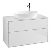 V&B Waschtischunterschrank Wandbeleuchtung Finion 100x60,3cm, Abd.-Pl. wh. m, wh. m Lac