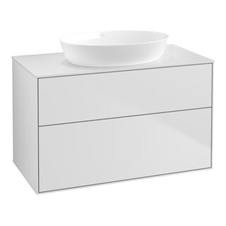 V&B Waschtischunterschrank Wandbeleuchtung Finion 100x60,3cm, Abd.-Pl. wh. m, wh. m Lac