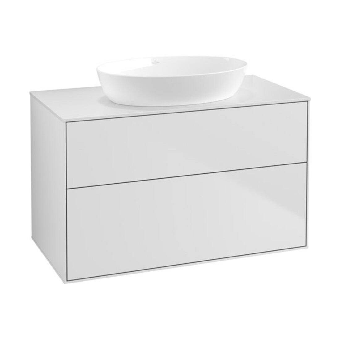 V&B Waschtischunterschrank Wandbeleuchtung Finion 100x60,3cm, Abd.-Pl. wh. m, wh. m Lac