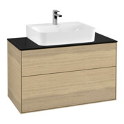 V&B Waschtischunterschrank Wandbeleuchtung Finion 100x60,3x50,1cm, Abd.-Pl. bla m, Oa ven