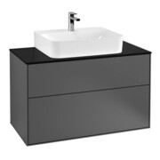 V&B Waschtischunterschrank Wandbeleuchtung Finion 100x60,3x50,1cm, Pl bla m, Anthrac. m