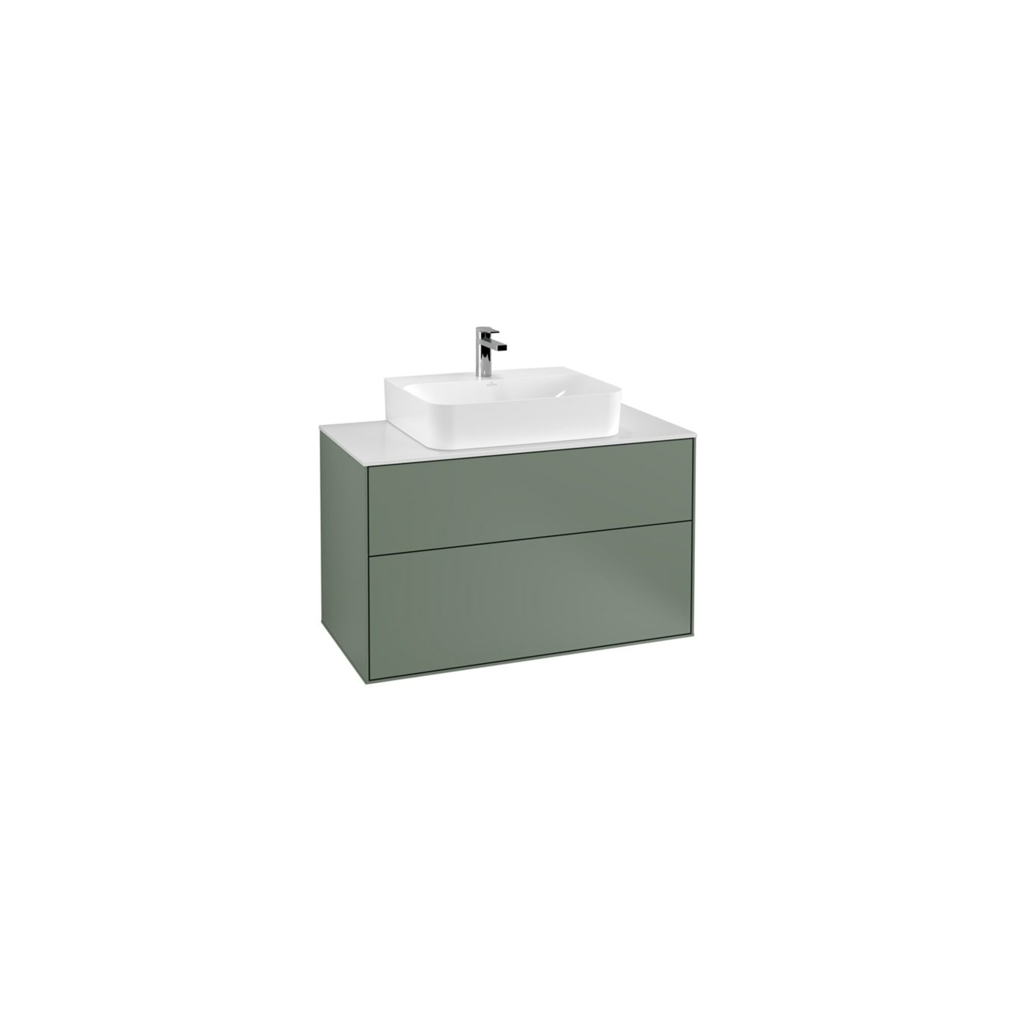 V&B Waschtischunterschrank Wandbeleuchtung Finion 100x60,3x50,1cm, Pl wh. m, Oli. m Lac ; Villeroy & Boch