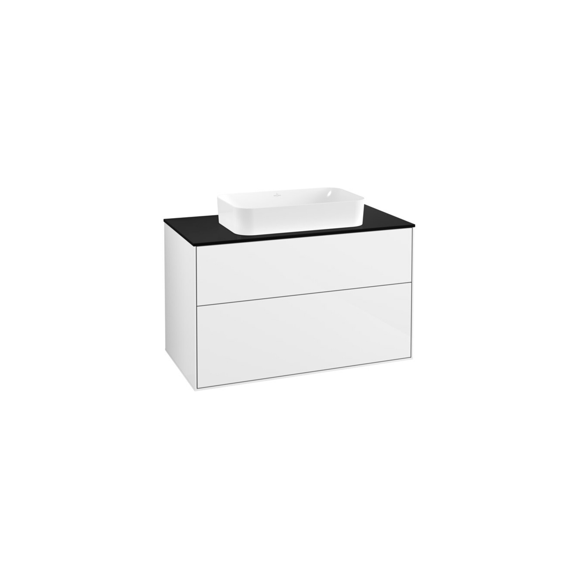 V&B Waschtischunterschrank Wandbeleuchtung Finion 100x60,3x50,1mm, Gl. bla m, glo wh. Lac ; Villeroy & Boch