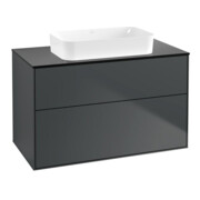 V&B Waschtischunterschrank Wandbeleuchtung Finion 100x60,3x50,1mm, Gl. bla m, md bl. m Lac