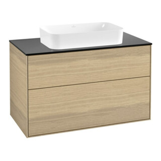 V&B Waschtischunterschrank Wandbeleuchtung Finion 100x60,3x50,1mm, Gl. bla m, Oak Veneer