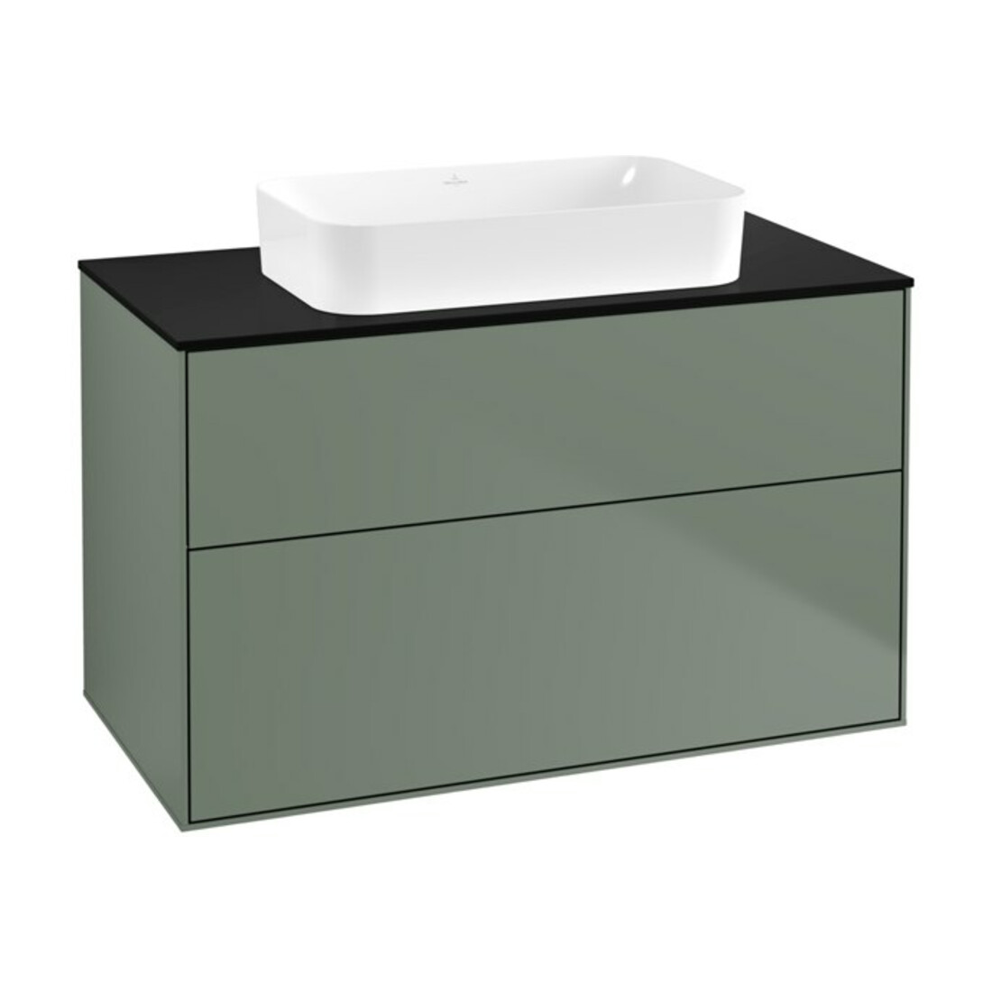 V&B Waschtischunterschrank Wandbeleuchtung Finion 100x60,3x50,1mm, Gl. bla m, Oli. m Lac